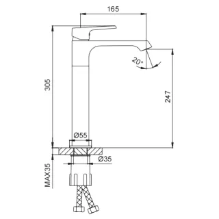 Смеситель для раковины Frap F1071-29 Оружейная сталь